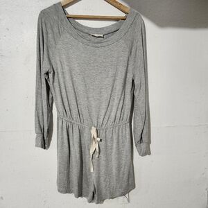 ee:some Gray Long Sleeve‎ Women's All Day Romper Size Large. Elastic Waist NWT